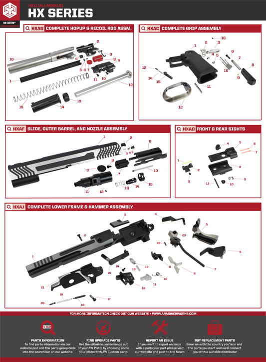 AW Custom HX11 Series Replacement Parts