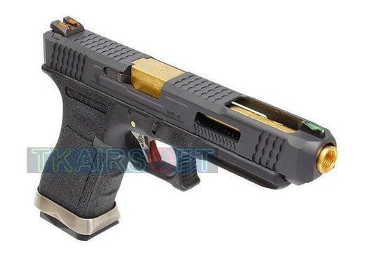 WE G34 T1 GBB PISTOL ( Black Slide / Gold Barrel / Black Frame )