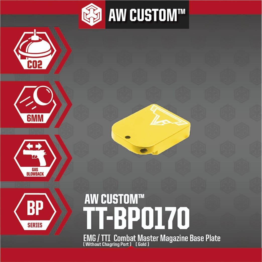 EMG / TTI COMBAT MASTER MAGAZINE BASE PLATE (NO CHARGING PORT - GOLD)
