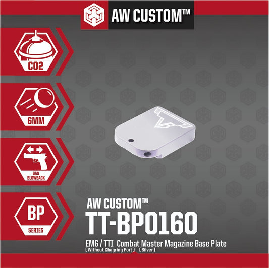 EMG / TTI COMBAT MASTER MAGAZINE BASE PLATE (NO CHARGING PORT-SILVER)