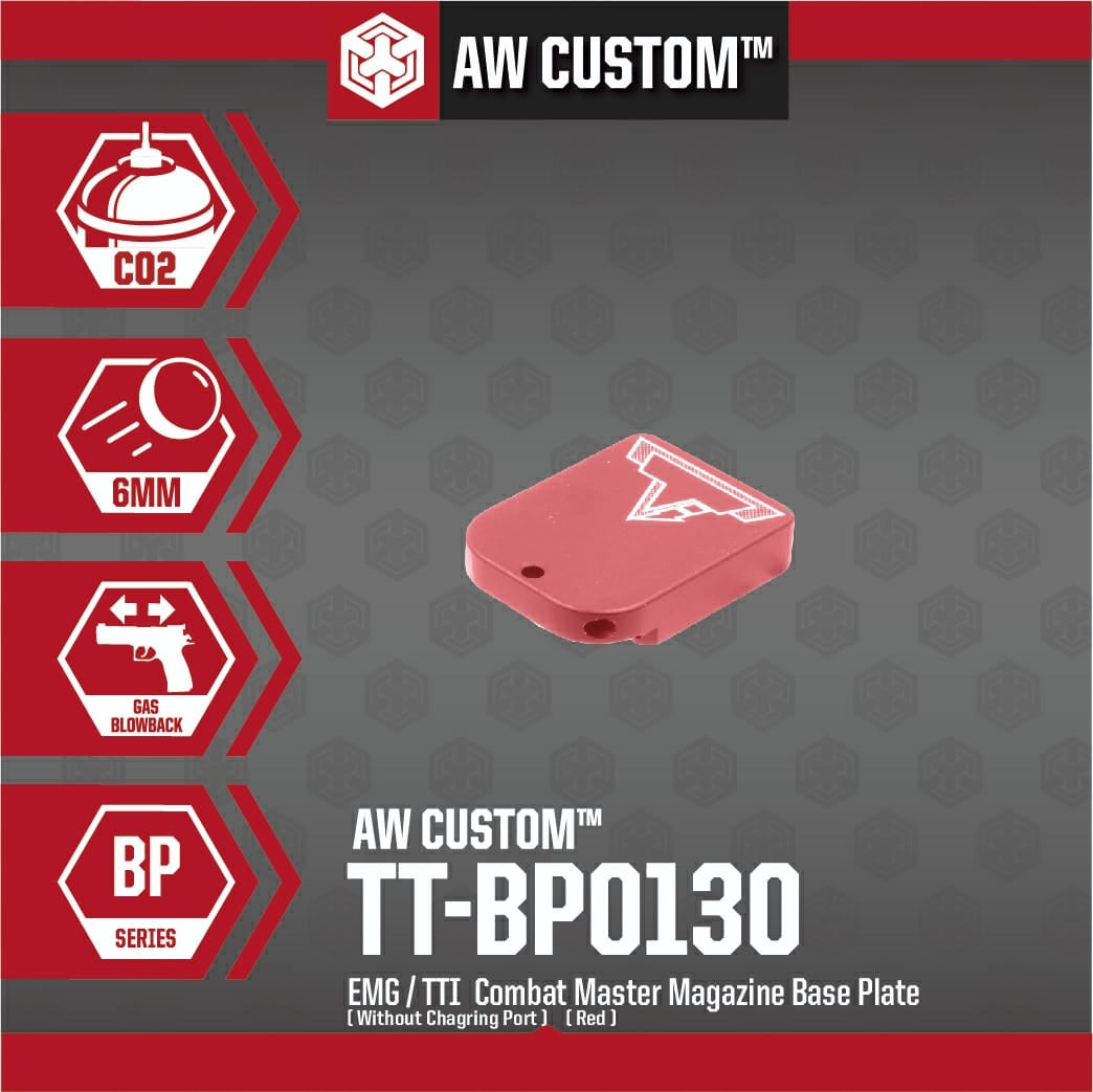 EMG / TTI COMBAT MASTER MAGAZINE BASE PLATE (NO CHARGING PORT-RED)