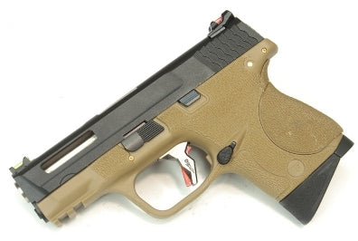 WE SMALL BIRD / M&P9 Compact T4B GBB PISTOL ( Black Slide / Sliver Barrel / Tan Frame )